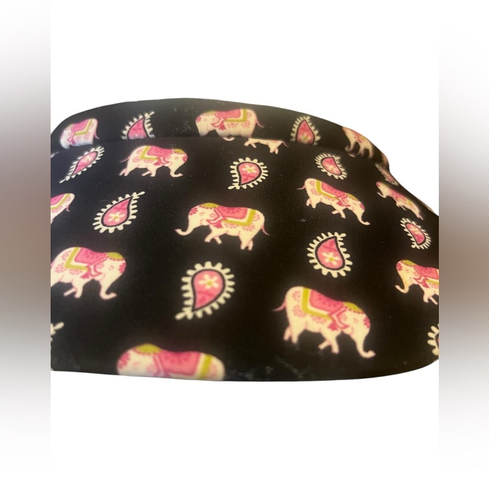 Vera Bradley Elephant Paisley Visor Black‎ Pink Adjustable Sun Hat Pre-Owned